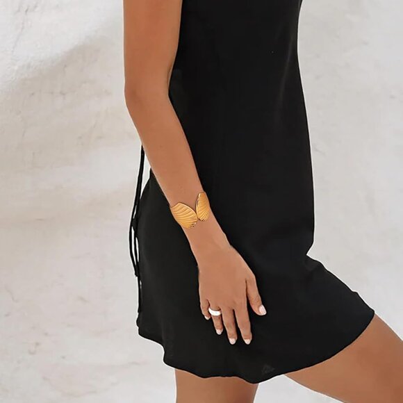 Chunky Gold Silver Seashell Bangle Bracelet for Women Beach Statement Jewelry - Picture 2 of 7